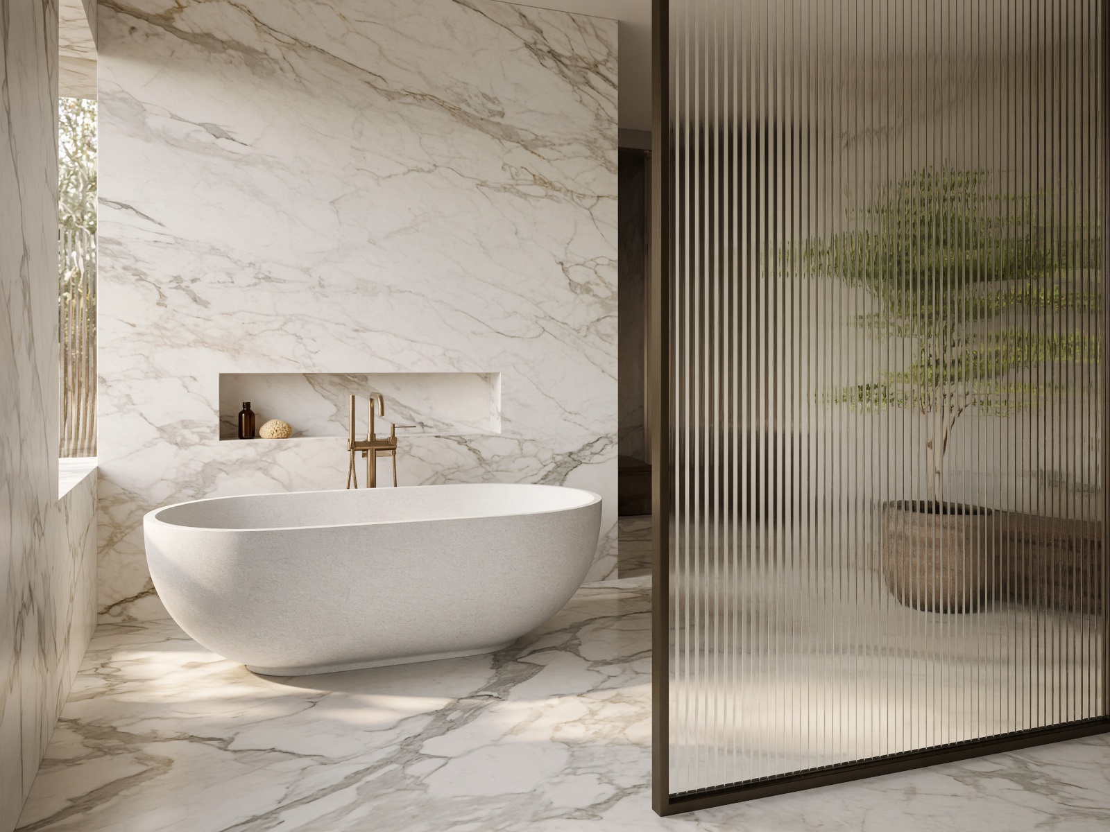 Cortile Renovations, marble wet room, Melbourne